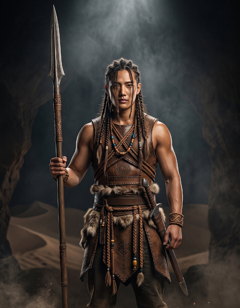 Logan dressed as a Baruk warrior